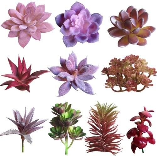 1pc Artificial Succulent Plant Flower Arrangement DIY Artificial Flower Bonsai Home Hotel Cafe Decor Fake Flowers Photo Props