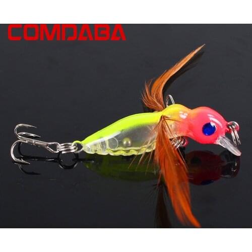 1pcs Hard Bee Fishing Lures 4.5cm/3.6g with Wing Fishing Tackle 3D Eyes Bait 6# Treble Hooks Lure Crankbait lure HY-44