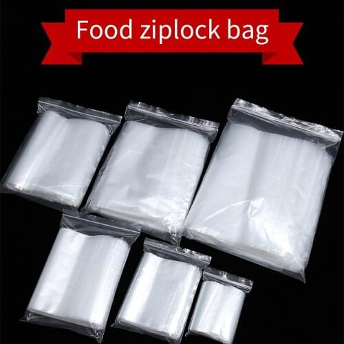 100pcs fresh-keeping bag household economical food ziplock bag sealed plastic thickened refrigerator freezer bag reusable