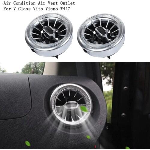 2Pcs Car Front Dashboard AC Air Condition Air Vent Outlet Trim for Mercedes Benz V Class Vito Viano W447 2015-2019