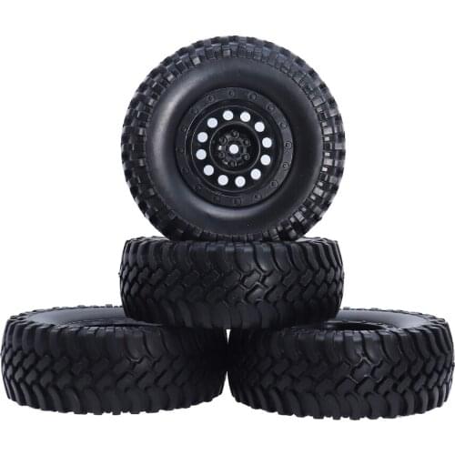 4PCS 1/10 RC Rock Crawler Tires OD100mm Tyre 12mm Hex Plastic 1.9inch Beadlock Wheels for 1:10 Scale Truck CC01 D90 D110 TF2 Car