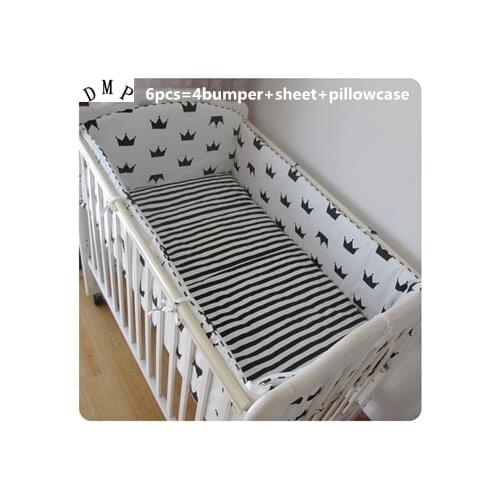 Promotion! 6PCS crib bedding kit baby bedding juego de cama set baby bed bed around (bumpers+sheet+pillow cover)