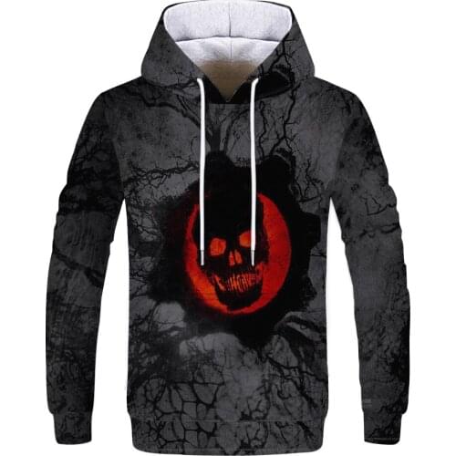 Autumn War black mens Hoodies Sweatshirt 3D Print Funny Skull Hoodie Streetwear Harajuku Pullover Hip hop Jacket Men Tracksuit
