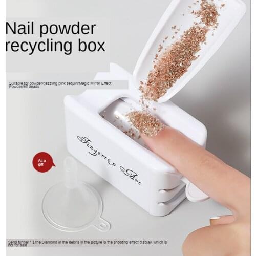 White ABS Double Layer French Powder Box Recycled Nail Powder Storage Box Portable Infiltration Powder Container Nail Tool D302