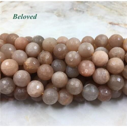 High Quality Flash Moonstone Loose Beads, Round Polished Sunstone Gems Strand Beads For Jewelry Making, BG18088
