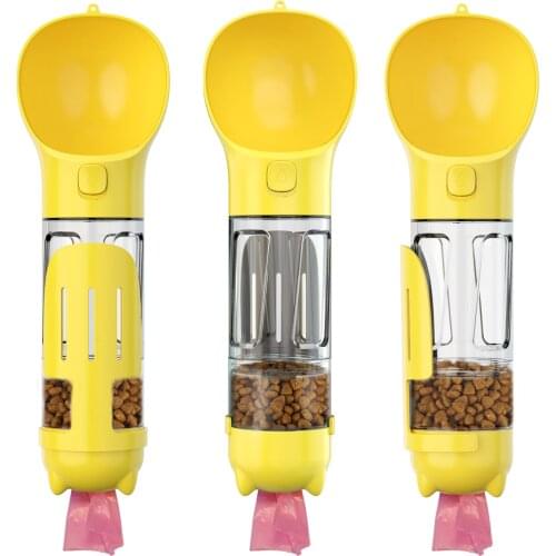 Dog Water Bottles for Walking Portable Pet Water Dispenser Leakproof Dog Travel Water Bottle with Food Container Waste Bag