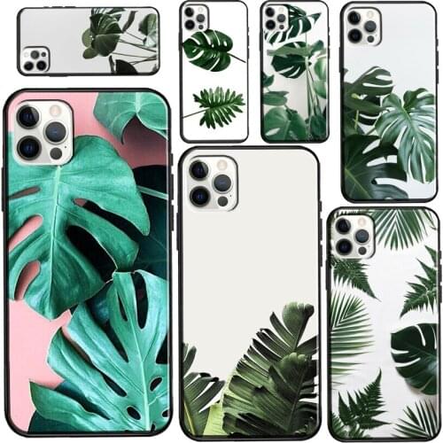 Tropical Monstera Leaves For iPhone 12 Pro Max mini Case For iPhone XR XS X SE 2020 7 8 Plus 11 Pro Max Cover