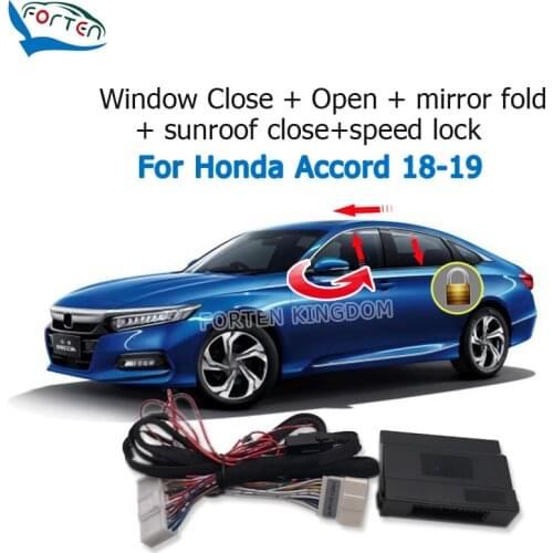 Car Auto Window Lift Close Auto Window Closer Open + Mirror Folder Sunroof Closer Speed Lock Unlock For Honda Accord 2018-2019