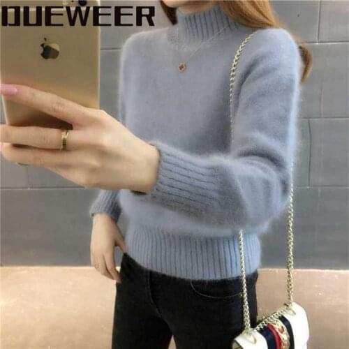Dueweer Womens Clothing Turtleneck Sweaters Tops Woman Christmas Sweater Jersey Kawaii Brown Top Winter