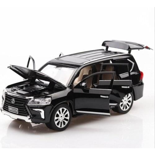 Electric Alloy Scale Car Models Die-cast coche Toys for Children mkd3 1:24 auto Vehicle Sound Light Lexus LX570 SUV/ Cruiser