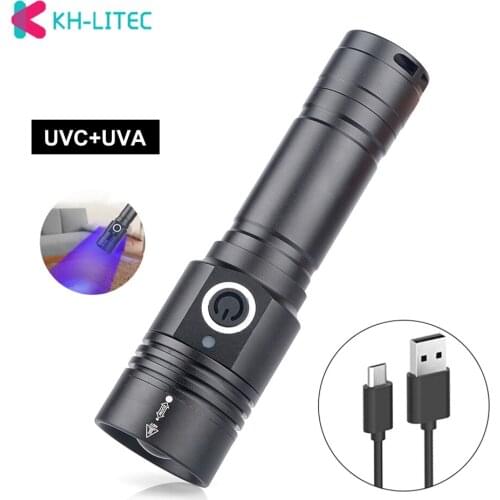 LED UV Flashlight Ultraviolet Torch With Zoom Function Mini UV Black Light Pet Urine Stains Detector Scorpion Hunting
