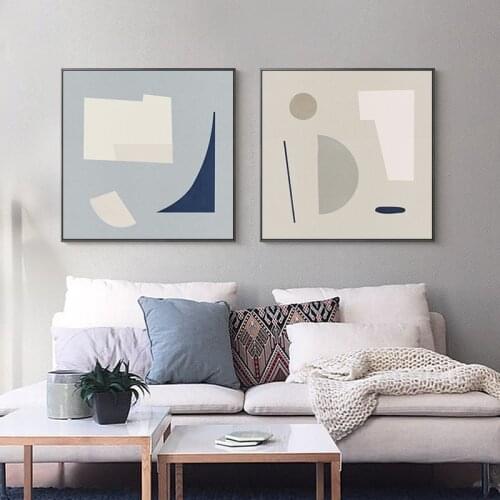 Nordic Abstract geometry color block wall art Posters and Prints Canvas Painting Decorative Picture for dining room Morden Decor