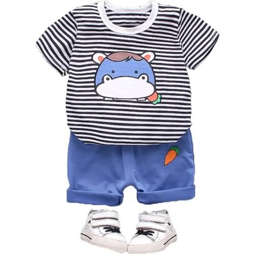 Childrens clothing Baby Boy Clothes Set Cartoon T-Shirt + Shorts for children Kids Sportswear Casual Wear 0-4 Years for Summer