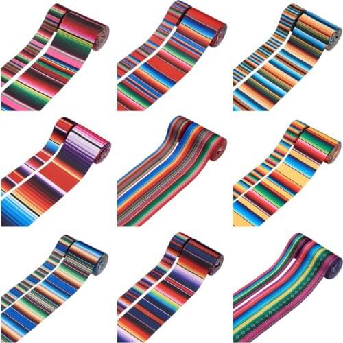 2Rolls 25mm/63mm Colorful Stripe Pattern Printed Satin Grosgrain Ribbons For DIY Bowknot Party Decor Jewelry Gift Wrap Ribbon