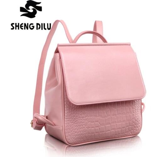 2017 Hot Selling Simple Black Backpacks Top Quality Leather Womens Rivet Small Bags Girls Fashion Casual Schoolbag