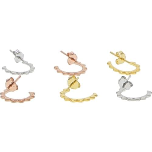 Hot Sale New Fashion Trend Earrings Simple Metal Wind Letter J Shape Stud Earrings For Women girls party gift