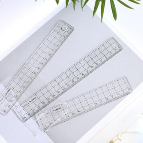 1pcs 15cm 18cm 20cm Transparent Simple Ruler Acrylic Ruler Square Ruler Learn Stationery Drawing Drawing Office School Supplies