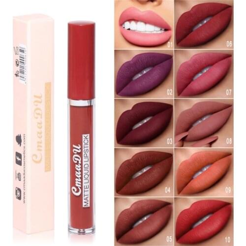 10 Colors Matte Liquid Lipstick Waterproof Long Lasting Easy To Wear Natural Skin-friendly Lightweight Makeup Lip Gloss TSLM1