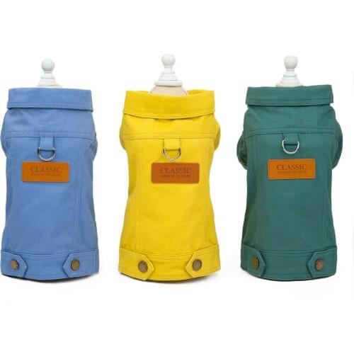 Cute Dog Jacket Puppy Dog Clothes Pet Outfits Dog Denim Coat Jeans Costume Clothing Drop Shipping