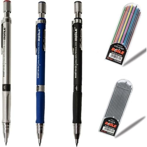 2.0mm Mechanical Pencil Set 2B Automatic Pencils with Color/Black Lead Refills for Draft Drawing, Writing, Crafting, Art Sketch