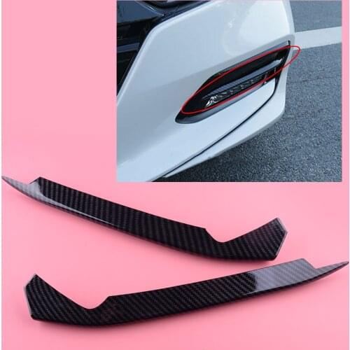 CITALL ABS 1 Pair Black Carbon Fiber Style Front Fog Light Lamp Trim Cover Fit for Honda Accord 10th 2018 2019 2020