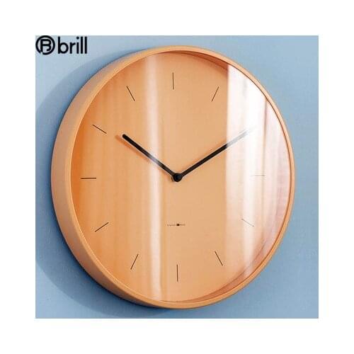 Nordic Silent Wall Clocks Colorful Morden Design European Wall Clocks Simple Pure Color Clocks Wall Home Decor Living Room Gift