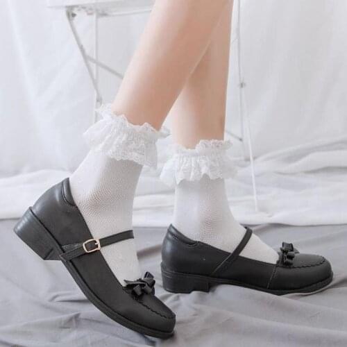1 Pair Lolita Style Japanese Maiden Lovely Woman Lace Short Socks Summer Sweet Ruffle Cotton Princess Socks High Quality