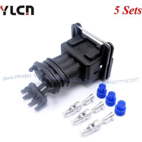 Wholesale 5 Sets Kits 3Pin/Way Waterproof Sealed Male 282191-1 Timer Connector Splash socket