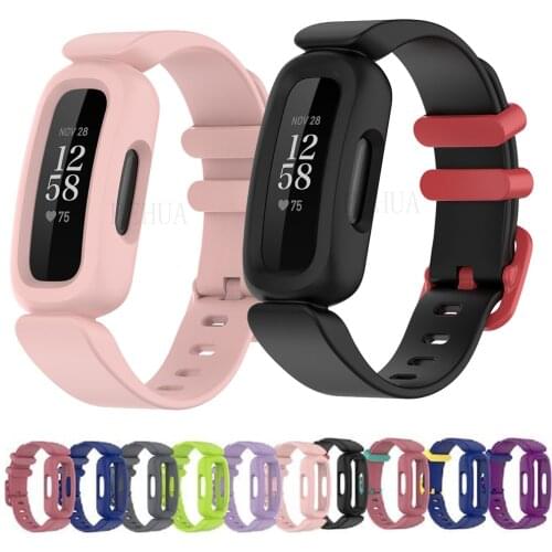 BEHUA Watchband Strap For Fitbit Ace 3 Kids / Inspire 2 Smart WatchStrap Classic soft Silicone Sport Bracelet Wristband Belt