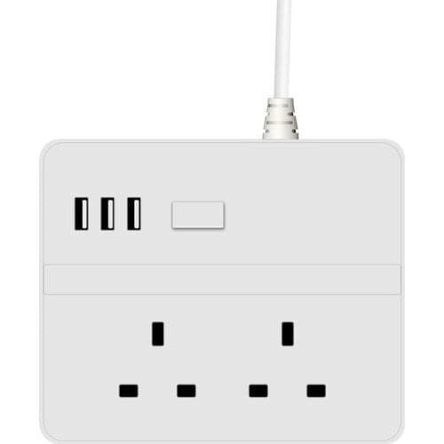 Home Power Strip Socket UK Standard Plug Wall Socket Outlet 3 USB Charging Port 1.5m Extension Cord 10A Portable Travel Socket