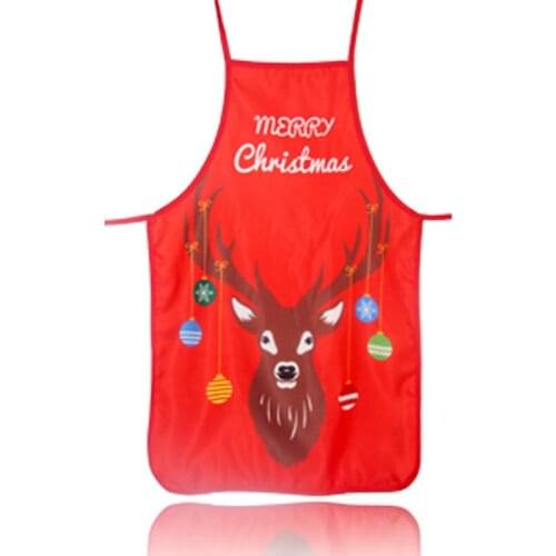 Christmas Cotton Linen Apron Kitchen Creative Decoration New Year Gift Waterproof Santa Claus Deer Snowman Aprons