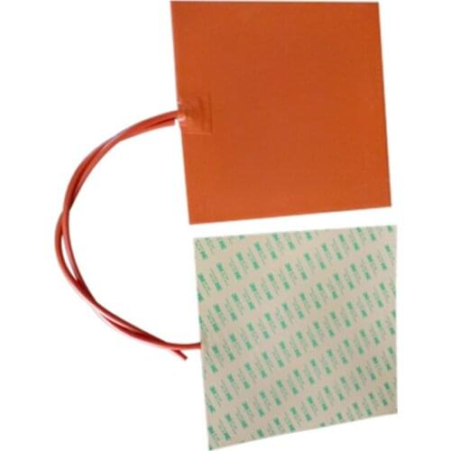 Custom Silicone Rubber 3D Printer Heater 220v AC 300w 380*380*1.5mm adhesive 1 side 100K thermistor 2000mm lead wire