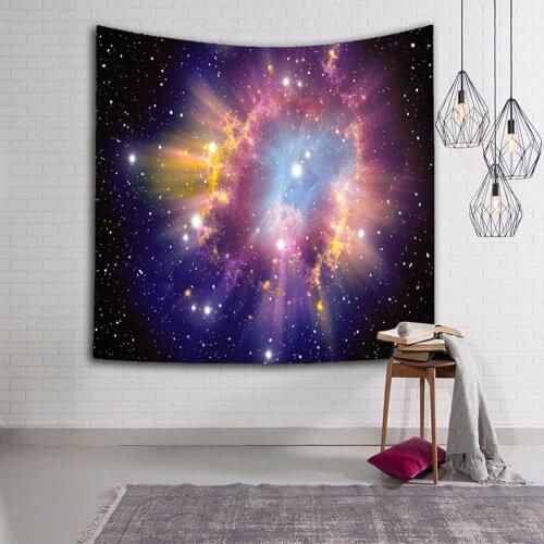 Magnificent Big Bang Nebula Scenery Durable Wall Hanging Starry Aurora Printed Tapestry Yoga Mat Rug Home Decor Art Decoration