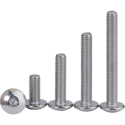 304 stainless steel large flat head hexagon socket head screw half round head screw umbrella head M6 M8 10PCS