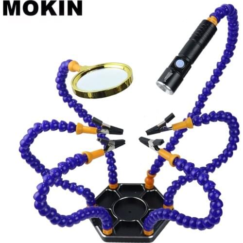 Multi Soldering Helping Hand Soldering-Station Third Hand Tool USB Flashlight Magnifier PCB Welding Repair Tools