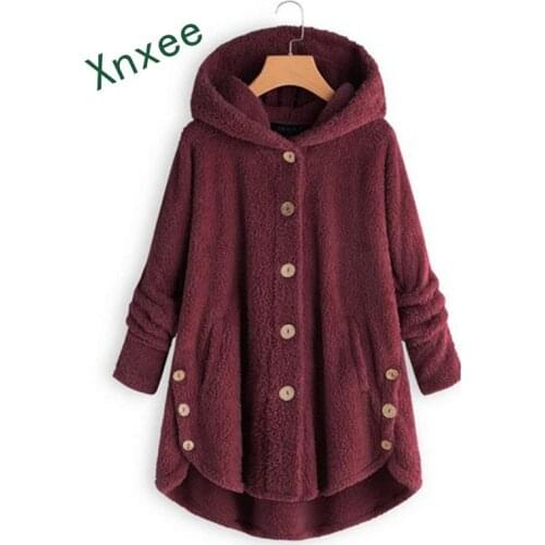 Xnxee Autumn Winter Parka Outerwear Loose Double-Sided Plush Hoodie Coat Female Plus Size Artificial Fur Coats Jacket New