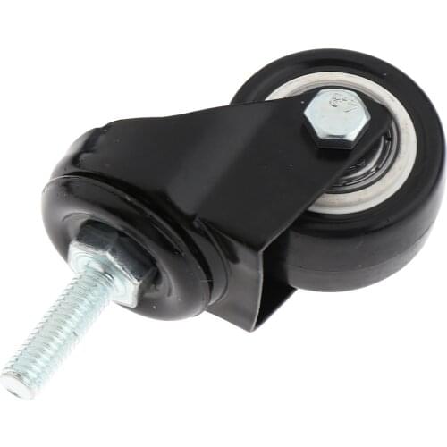 1.5 Inch Black Heavy Duty Swivel Ball Caster Wheels for Furniture, Dolly, Carts with Long Thread Stem