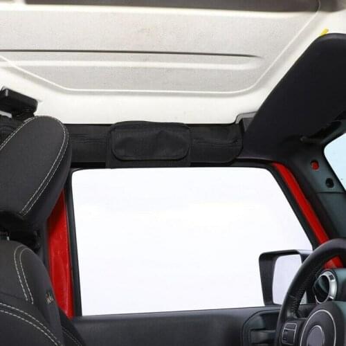 1pc Car Roll Bar Grab Handle Sunglasses Holder Storage Bag Auto Interior Organizer Accessories For Jeep Wrangler TJ JK JL JT