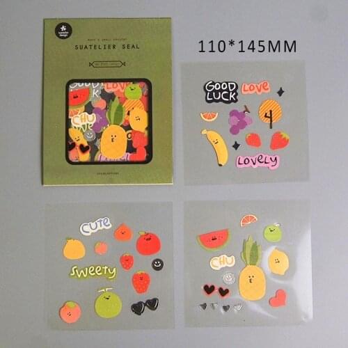 1Pack Transparent Cute Sticker Bag Art Paper School Supplies for DIY Scrapbook Diary Decoration Nice Gift Cartoon Pattern