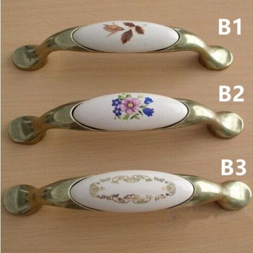 10pcs free shipping 96mm rustico ceramic furniture handles antique brass kitchen cainet drawer handles pulls bronze dresser knob