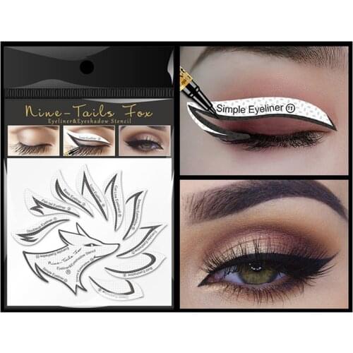 12sheet/1pcs Eye Makeup Stencils arrow Eyeliner Template Shaping Tool Eyebrows Eye Shadow Makeup Template Tool Stickers Card