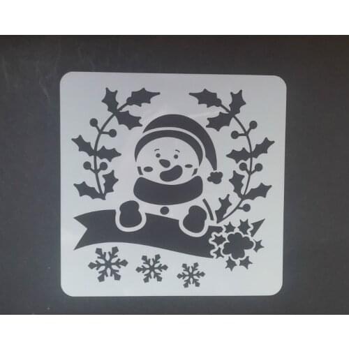 13*13 Christmas snowman pvc Layering Stencils for DIY Scrapbooking/photo album Decorative Embossing DIY Paper Cards Crafts