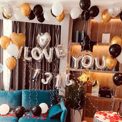 I LOVE YOU 1314 Heart Bear Balloons Wedding Valentines Days Party Decorations Balloons Marriage Supplies Letter Foil Balloons