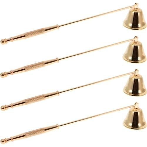 4x Stainless Steel Candle Snuffer Candle Tool for Extinguishing Candles Gold