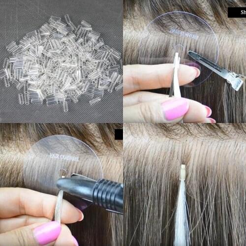 500pcs Hair Extensions rings Heat Shrink Tubes Without adhesive invisible hair extension 2.5*10mm Fusion Hair Accessories tools