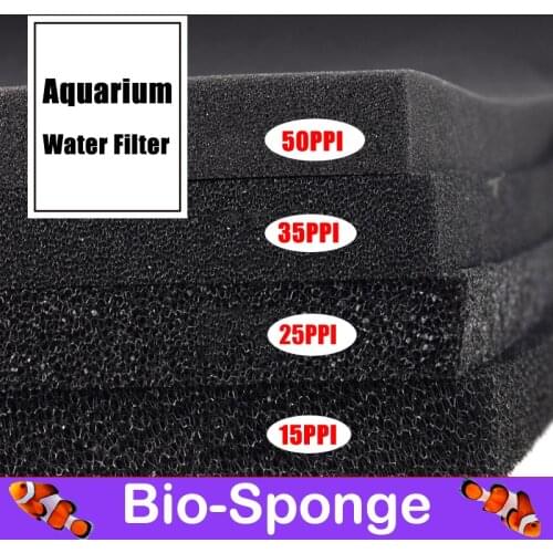 Aquarium Biochemical Cotton Filter Fish Tank Pond Foam Sponge Filter Black 15 25 35 50PPI