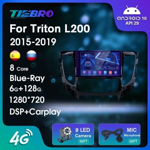 2DIN Blu-ray IPS Touch Screen Car Radio For Mitsubishi Triton L200 2015-2019 Android10 GPS Navigation Auto Radio Stereo Receiver