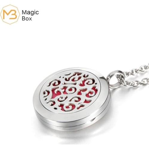 Free chain and 8 Pads Aromatherapy essential oil diffuser necklace locket pendant Necklace diffuser pendant stainless steel