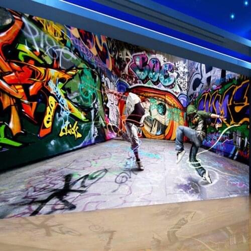 Large dancing youth hip-hop graffiti wallpaper backdrop living room bedroom mural custom size