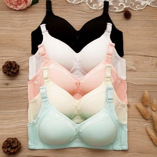 New Young Girl Wire Free Bra Adjusted-straps Push Up Bras for Women Sexy Underwear Bow Bralette Solid Brassiere BH